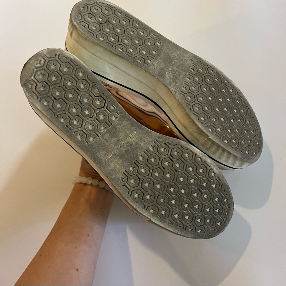 Stella McCartney Metallic Rose Gold Binx Star Platform Slip On Sneakers - Picture 6 of 8